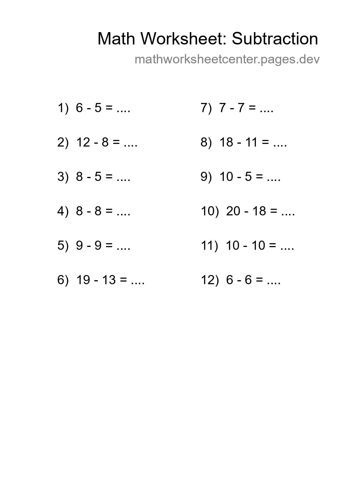 Free 12 Subtraction Math Worksheet For Grade 2 With Answers - Part 268