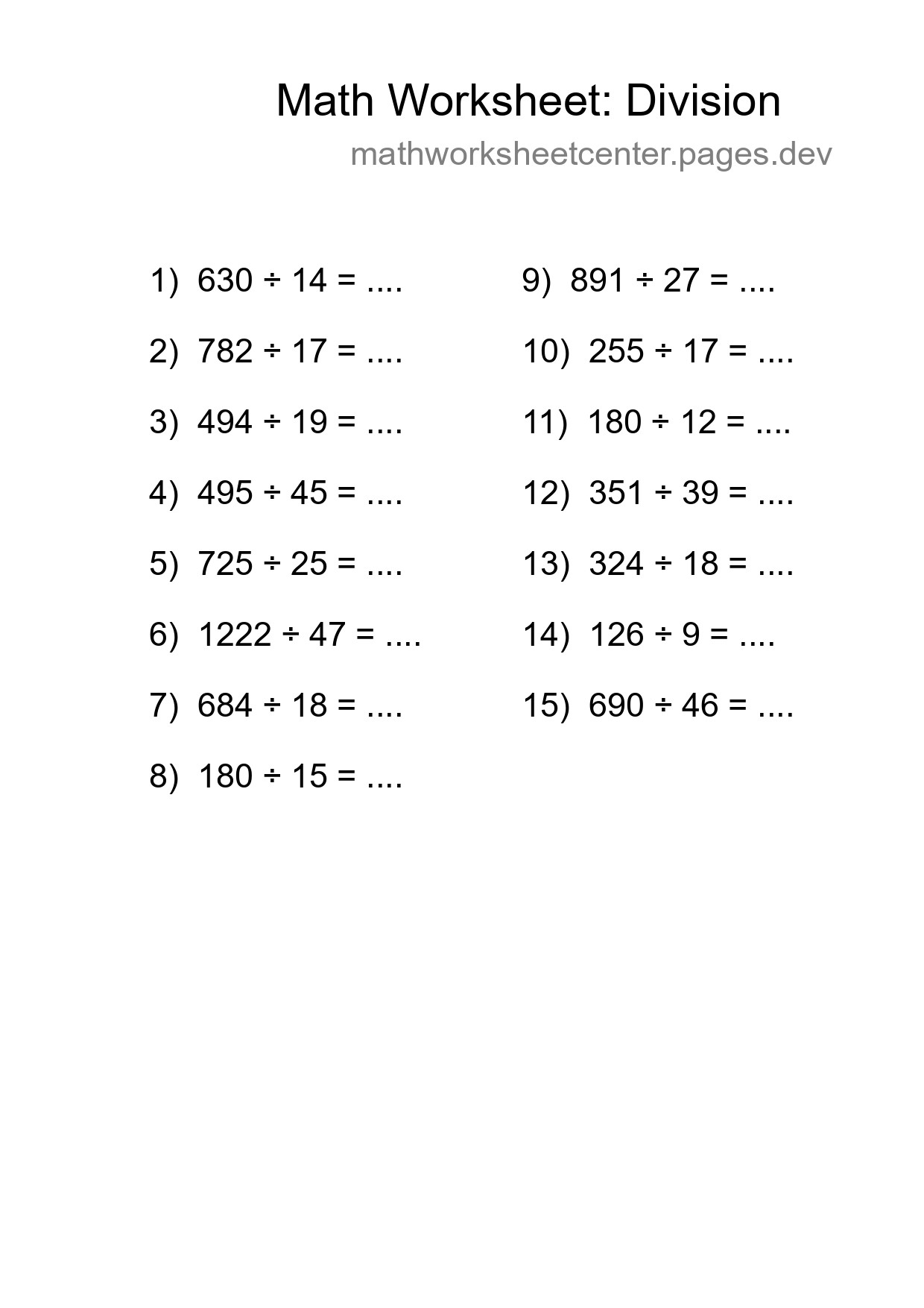 Free 15 Division Math Worksheet For Grade 2 - Part 34