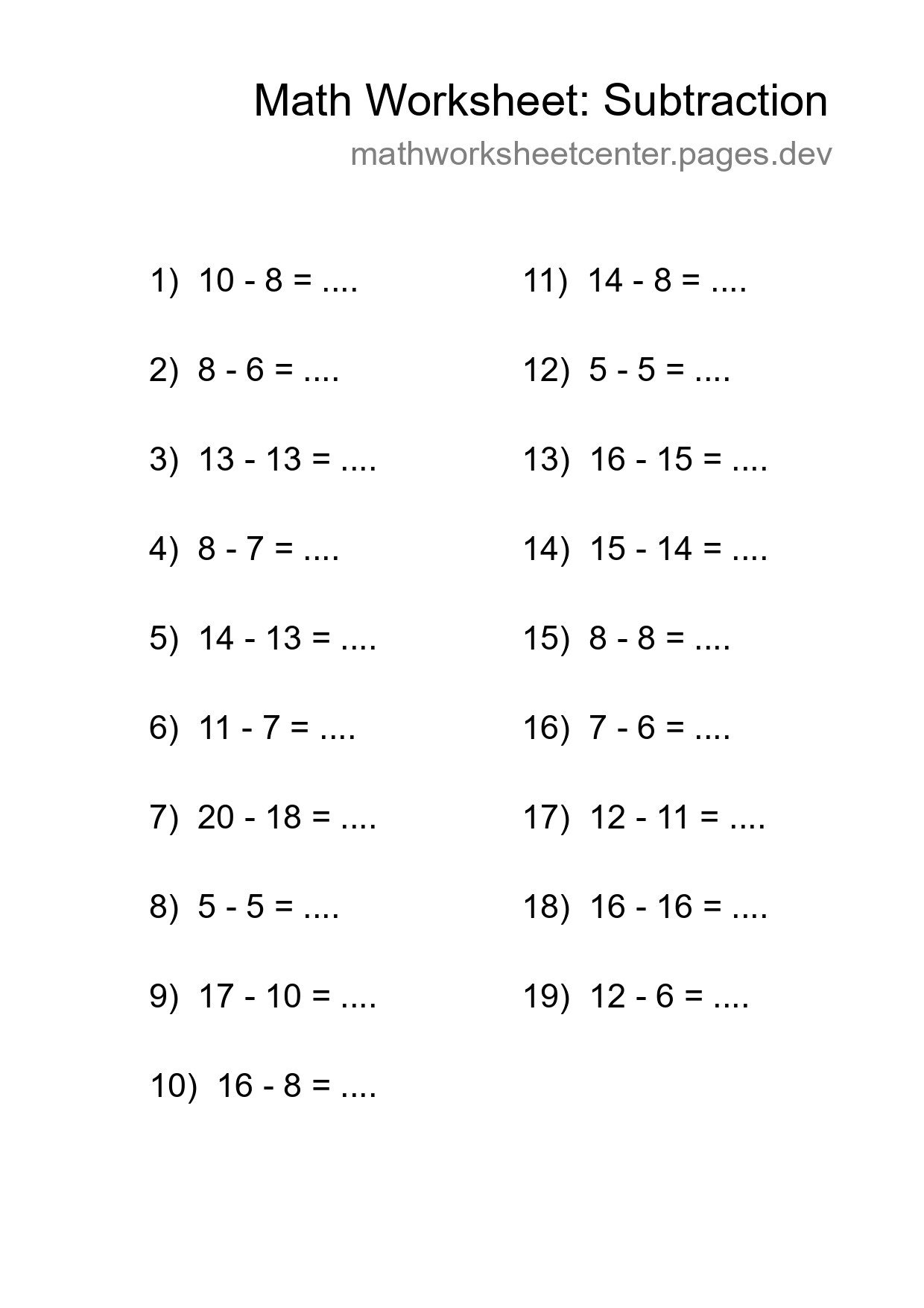 Free 19 Subtraction Math Worksheet For Grade 2 With Answers - Part 258