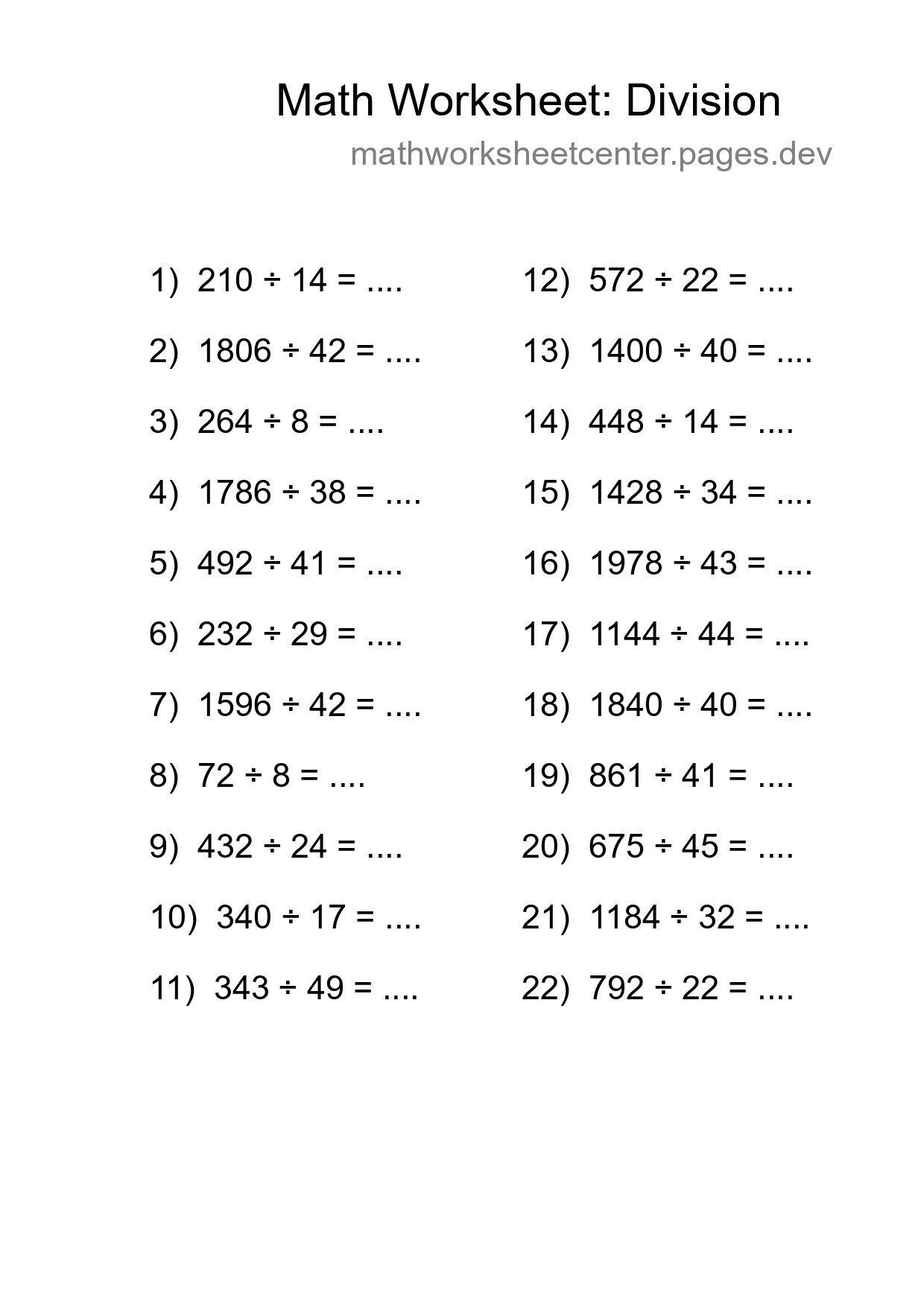 Free 22 Division Math Worksheet For Grade 2 - Part 84