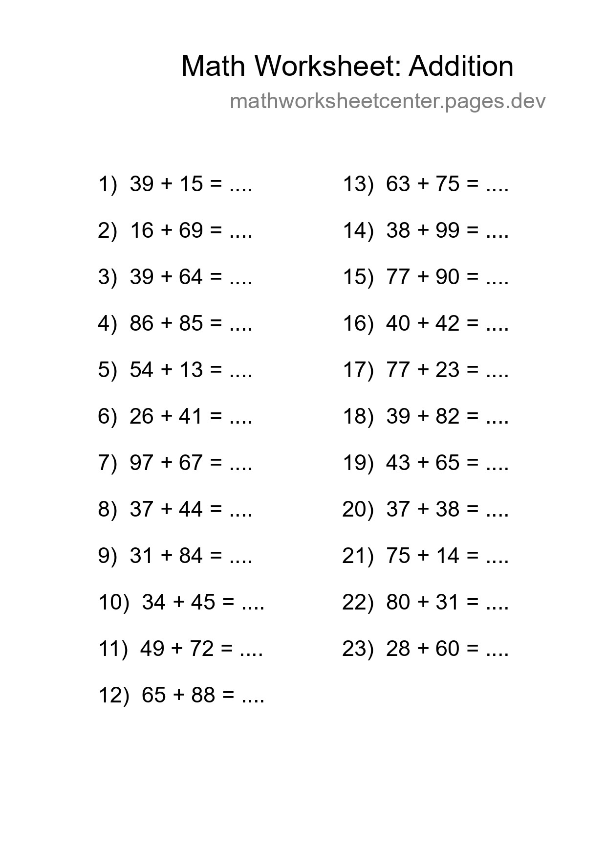 Free 23 Addition Math Worksheet For Grade 3 With Answers - Part 141