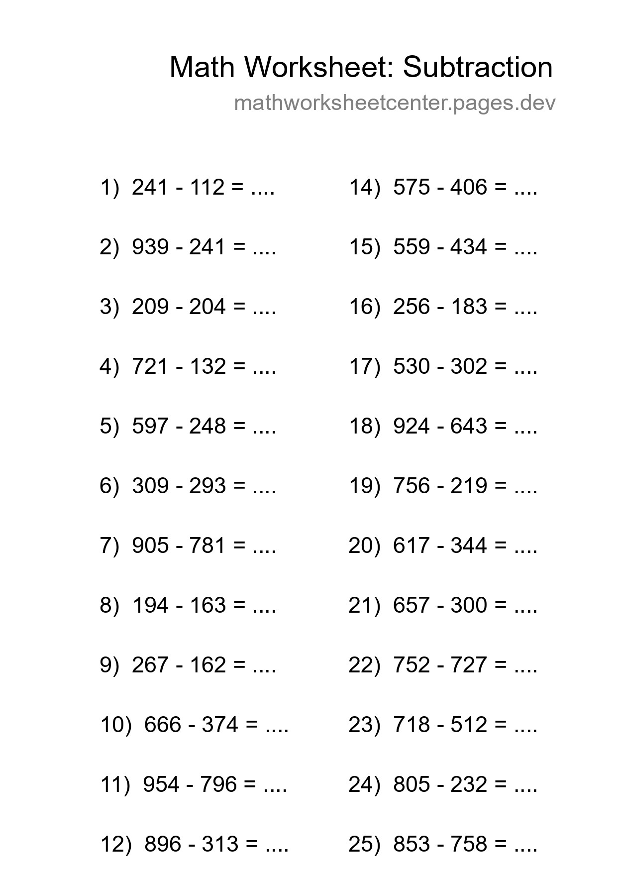 Free 26 Subtraction Math Worksheet For Grade 5 With Answers - Part 278