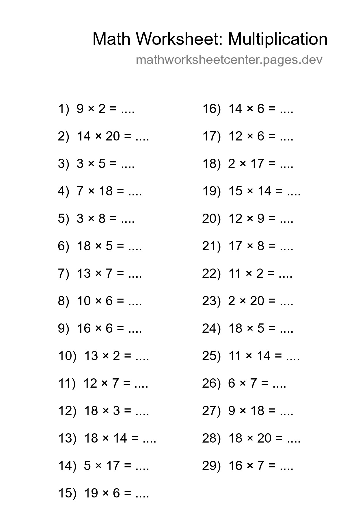 Free 29 Multiplication Math Worksheet For Grade 2 With Answers - Part 237