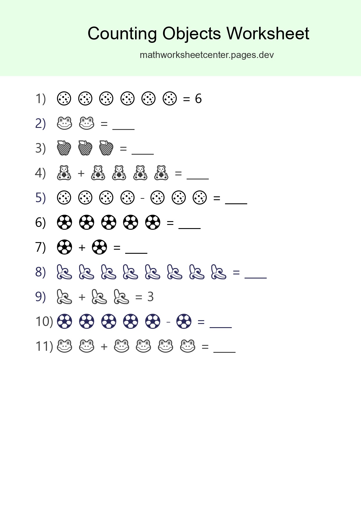 Free Counting Objects Worksheet For Kindergarten Printable - Part 23