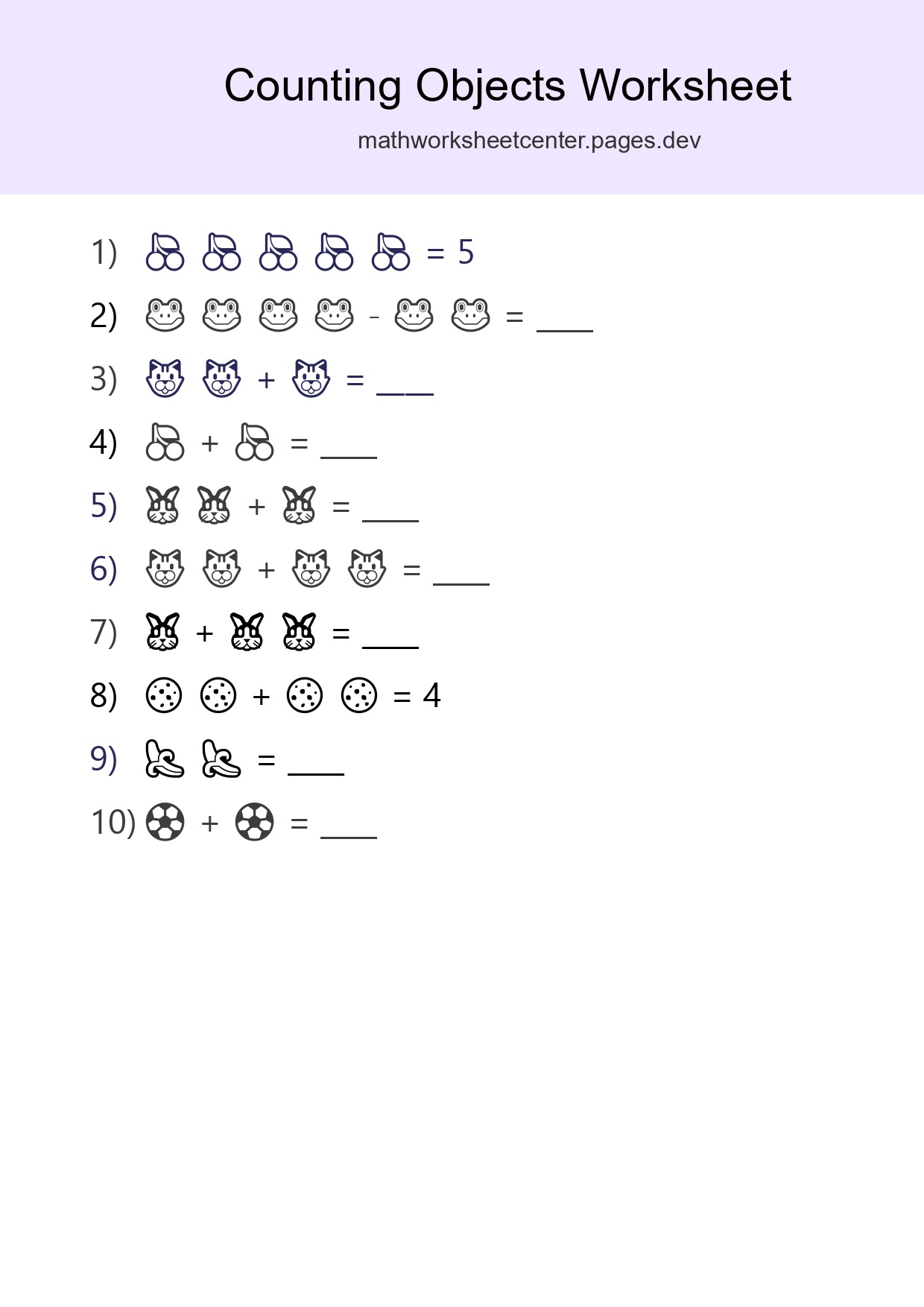 Free Counting Objects Worksheet For Pre-K - Part 53