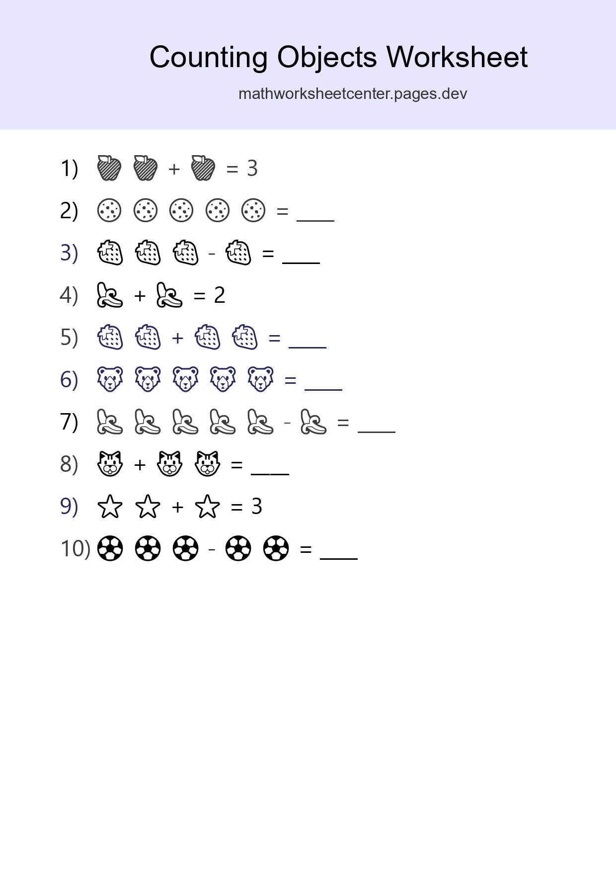 Learn Counting With Pictures Worksheet (Pre-K) - Part 233