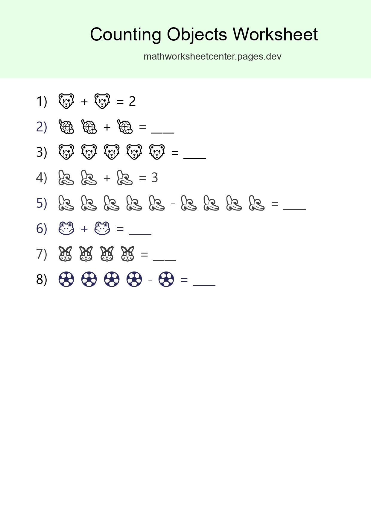 Learn Counting With Pictures Worksheet (Pre-K) - Part 93